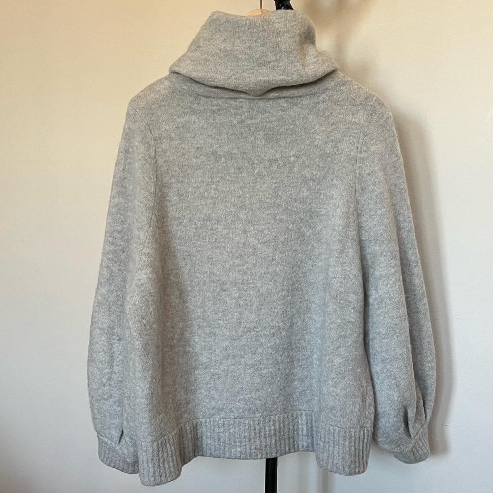 Aritzia Babaton Light Gray Cowl Neck Mohair and Wool Sweater - Picture 3 of 10
